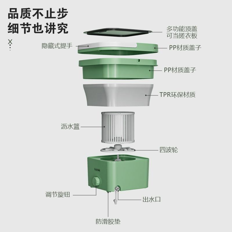 全自动专用洗袜机洗袜机家用小型迷你全自动母婴小型洗衣机便携式 - 图2