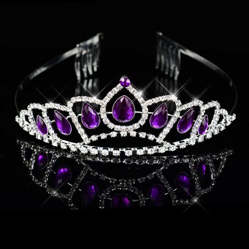 Big Queen Princess Crown Diadem Green Red Rhinestone Headdre - 图1