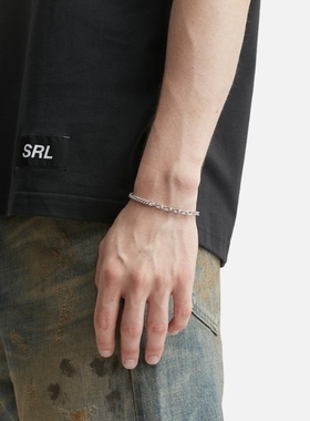 MIDNIGHTFACTORY Curb Chain with Cable Silver Chain 手环 HBX