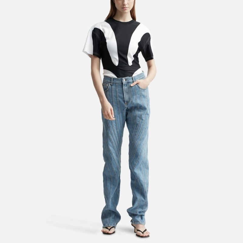 MUGLER Cotton T-shirt 上衣女HBX - 图2