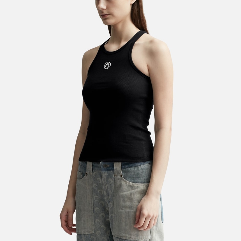 Marine Serre ORGANIC COTTON RIB TANK TOP 背心女HBX - 图0