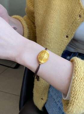 法国capinkofin富甲一方乌龟壳编绳手链女复古手工编织民族风百