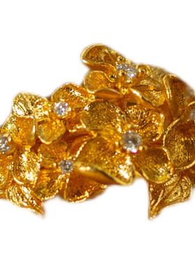 法国capinkofin手工拉丝锆石茉莉花戒指女古法国风高级感时尚