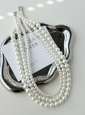 法国capinkofin秋冬仿珍珠项链女轻奢小众设计大气高档毛衣链