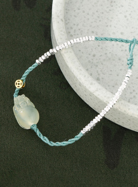 法国CapinKofin碎银子小貔貅有钱花手链女款编织小铜钱手绳小