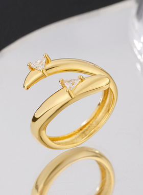 法国capinkofin两戴宽版马眼指女时尚个性独特尾戒新款小众设计