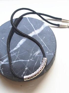 法国CapinKofin银色转运弯管铜钱项链女夏小众锁骨链复古个性