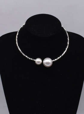 法国CapinKofin珍珠项链ins风碎银开口项圈轻奢小众设计锁骨链