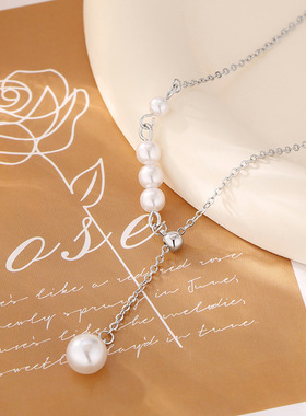 法国capinkofin流苏珍珠项链女小众设计感轻奢锁骨链颈链女夏吊