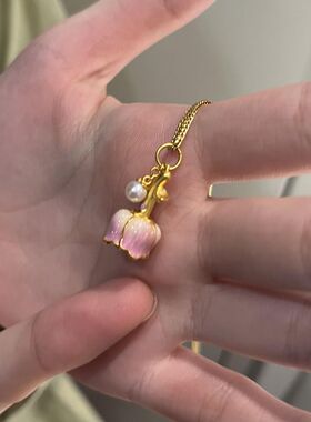 法国capinkofin色玫瑰项链女气质新款小众设计温变款可爱轻奢