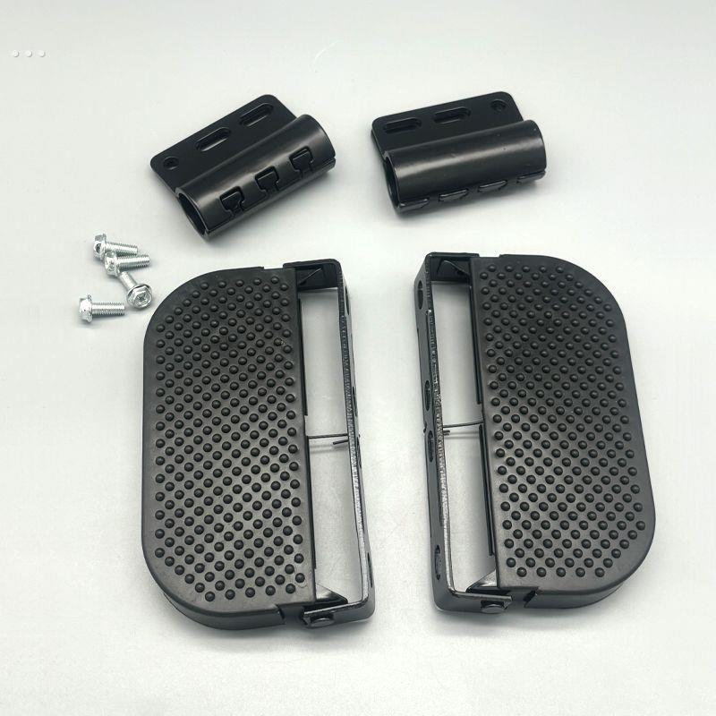 电动车脚踏改装脚蹬折叠脚踩踏板外卖车黑骑士车载王加装护杠脚蹬 - 图0