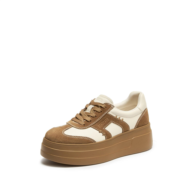 STACCATO2026新款复古德训鞋小白鞋厚底运动休闲鞋女鞋A3836AM6,淘宝优惠券,粉丝福利购,淘宝优惠卷