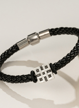 好寓意实心纯银转运珠高端男手链