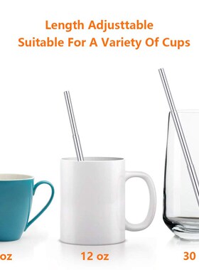 Telescopic Metal Drinking Straw Collapsible Reusable Straw P