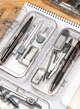 8pcs set Geometry Protractor Drawing School Eraser Compasses