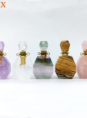 Amethysts Natural Gems stone Perfume Bottle Pendant fluorite