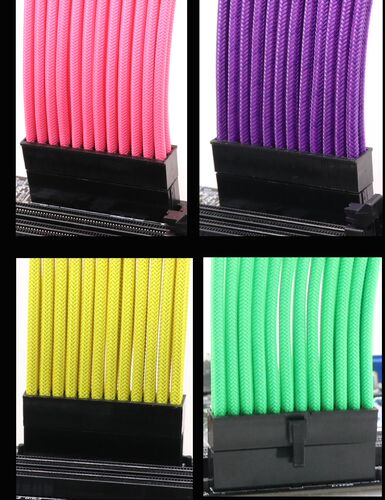 PC Case Sleeved PSU Extension Cable kit ATX Power cord 4 In - 图3
