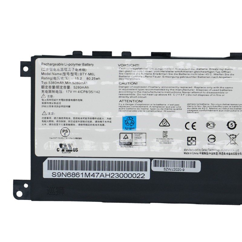 BTY-M6L Laptop Battery For MSI 8RF GS65 PS42 8RB PS63 PS63 8 - 图2