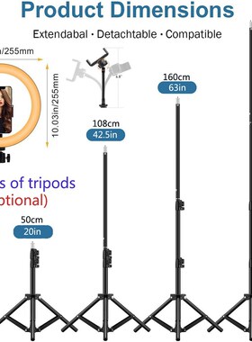 Ring Light With Tripod Stand And Phone Holder 10
