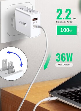 FDGAO 36W Fast USB PD Charger Quick Charge 3.0 Type C PD 3