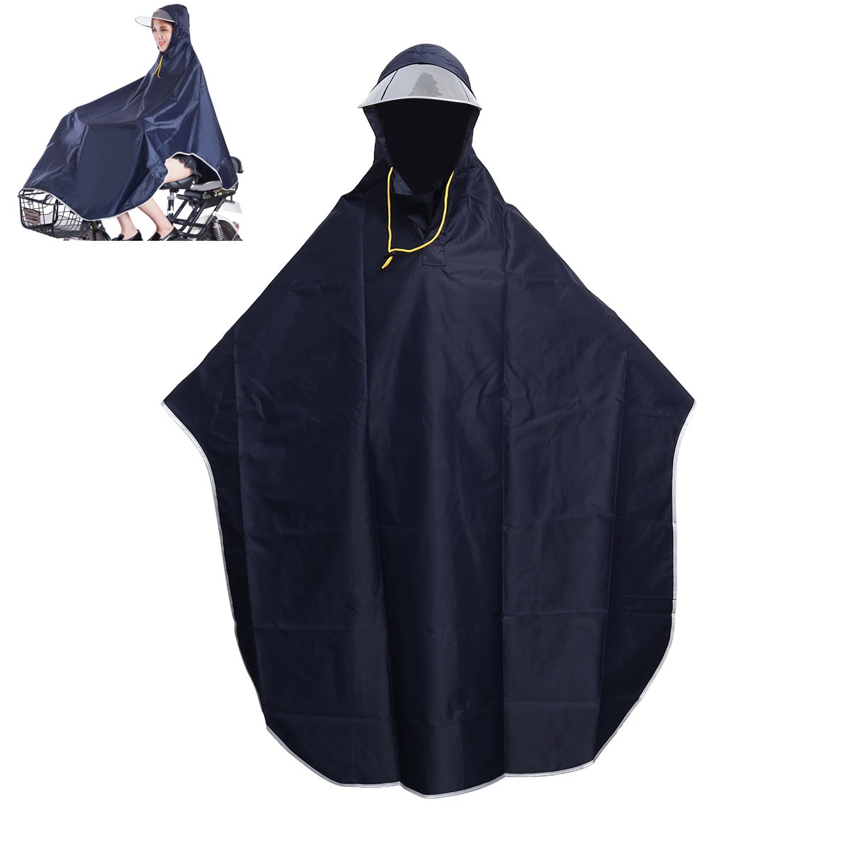 Motorcycle Rider Raincoat Cycling Bicycle Bike Rain Cape Pon - 图0