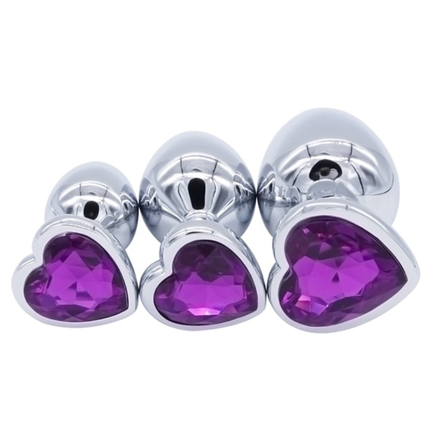 Crystal Heart Shaped Anal Plugs Metal Butt plugs anal toys - 图1