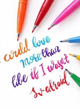 Colored Art Marker Felt Pen Calligraphy Drawing Brush Stroke