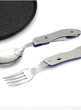 Outdoor Foldable Cutlery Fork/Spoon/Cutter/Bottle Opener Cam