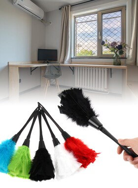 1PC Turkey Feather Duster Colorful Anti-static Plastic Handl