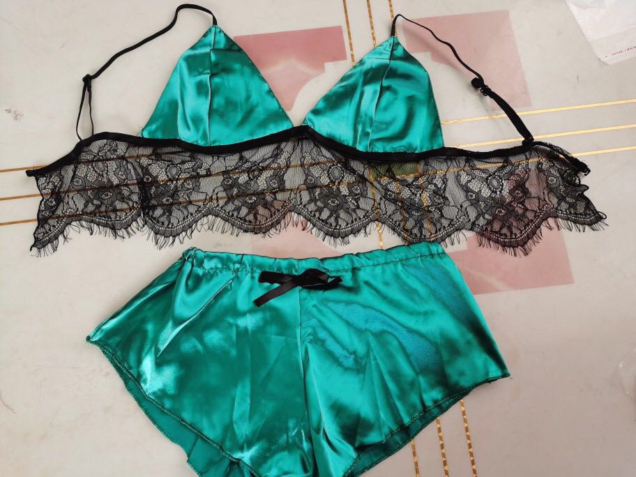 Lingerie sexy pyjama sans manches col en V pour 性感睡衣 - 图3