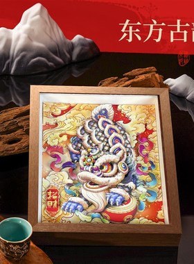 醒狮摆件玄关装饰品办公室开业礼物国风礼品非遗文创送人实用招财