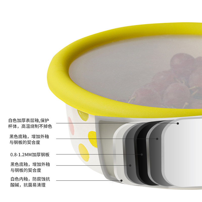 带盖搪瓷碗大号冰箱保鲜碗食品级新式珐琅个人专用加厚泡面非陶瓷,淘宝优惠券,粉丝福利购,淘宝优惠卷
