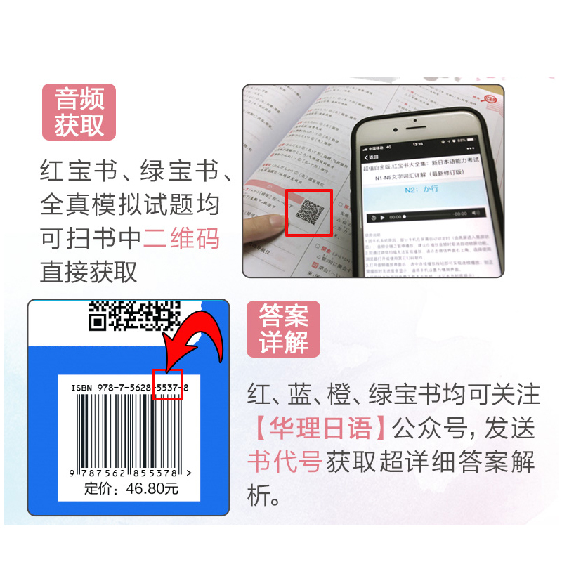 日语红蓝宝书n1-n5 日语 /蓝宝书N1-N5文字词汇文法详解大全集 日 - 图0