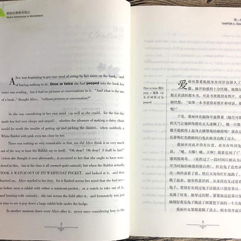 爱丽丝漫游奇境记中英文双语版卡罗尔原著英汉对照中英文经典世界-图2