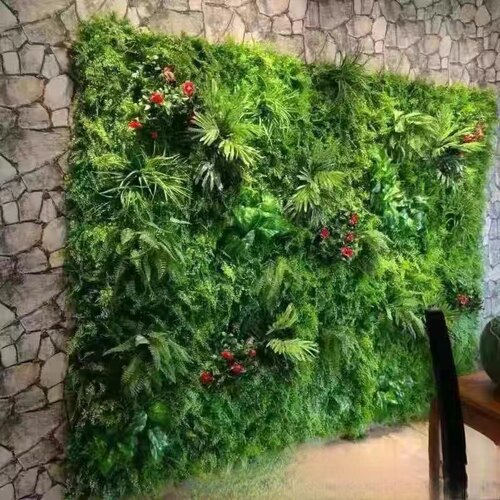 仿真绿植墙植物墙人造草皮假花墙面装饰室内外假绿植草坪植物造景 - 图0