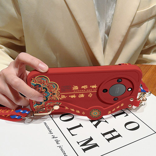 荣耀x70手机壳honorX70新款小羊皮防摔华为叉七零保护套心想事成斜挎腕带挂绳硅胶软壳MTN-AN00女生外适用 - 图3