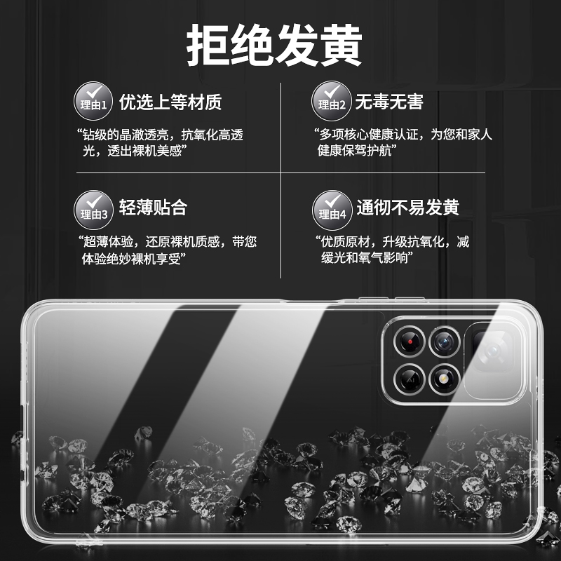 适用红米note11s手机壳redminote11s5G透明保护套小米redmi高级感超薄硅胶nont全包防摔noto软男女22031116BG - 图2