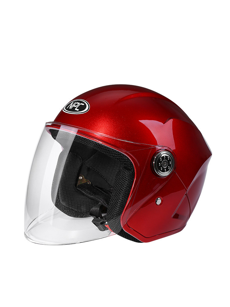 电动电瓶车头盔摩托车男女士四季通用可爱秋冬季全半盔安全帽黑红