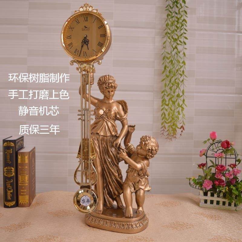 欧式客厅摆钟母子情深座钟装饰古典工艺立钟静音艺术台钟女神大号,淘宝优惠券,粉丝福利购,淘宝优惠卷