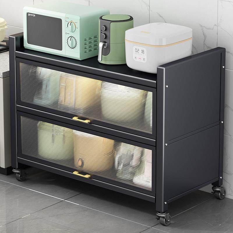 厨房置物架电饭锅收纳柜家用多功能微波炉橱柜碗碟锅具餐边储物柜,淘宝优惠券,粉丝福利购,淘宝优惠卷