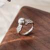 S925 sterling silver natural pearl transfer bead ring niche high-end light luxury versatile temperament simple women's index finger ring