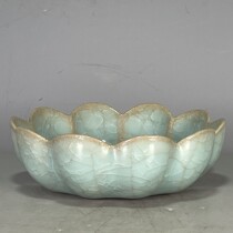Ancient play Miscellaneous antique old stock Song Dynasty Porcelain Ice Cracked Snowflake Blossom Opening flower mouth washed dishes Swaying Pieces Collection