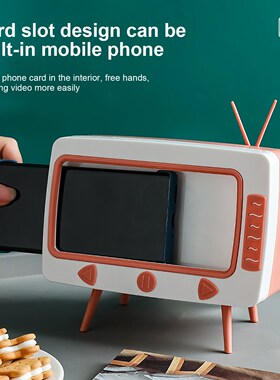 Tv Tissue Box Mobile Phone Stand Desktop Tissue Napkin Cont