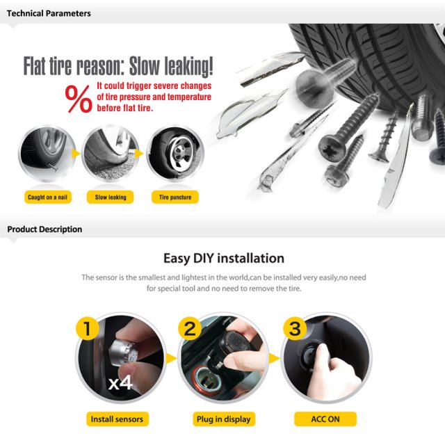 Steelmate Profesional TPMS TP-76 Tire Pressure Monitoring Sy-图1