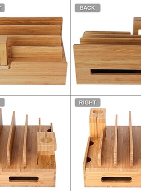 Bamboo Wooden Charging Dock Station Mobile Phone Stand Char
