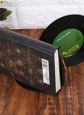 2pcs Creative Record Shape Bookends Shelves Organizer Deskto