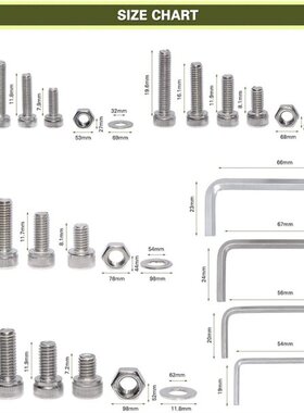 520pcs 304 Stainless Steel Screws M3 M4 M5 M6 Round Screws H