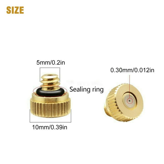 20pcs 0.3mm Brass Misting Nozzles Water Mister Sprinkle Cool - 图2