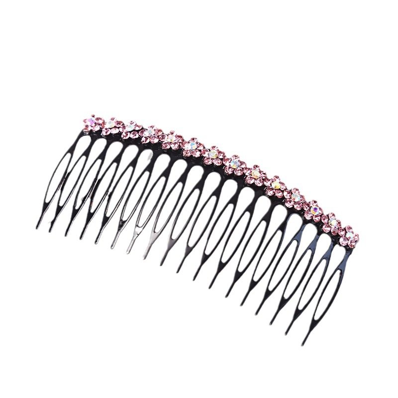 跨境热销碎发卡合金镶水钻发梳 女生头饰盘发配饰黑色金属齿插梳,淘宝优惠券,粉丝福利购,淘宝优惠卷