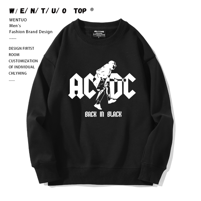 ACDC金属摇滚乐队卫衣男女生欧美高街时尚嘻哈潮流圆领长袖上衣服 - 图3